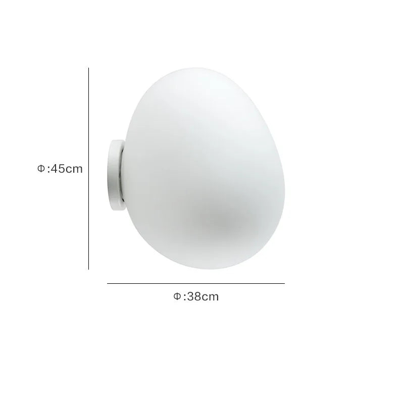 Afralia™ Glass Egg Wall Sconces Lamp Ceiling Light with E27 Led Bulb