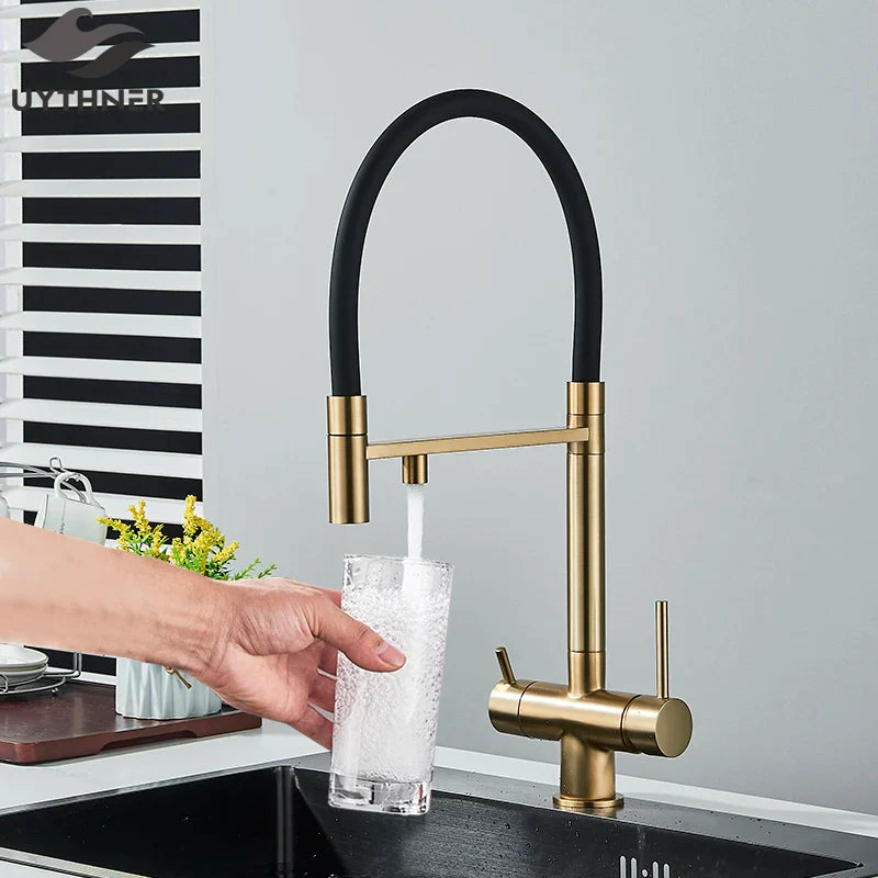 Afralia™ Dual Spout Kitchen Water Filter Faucet, Rotation Water Purification Mixer Tap