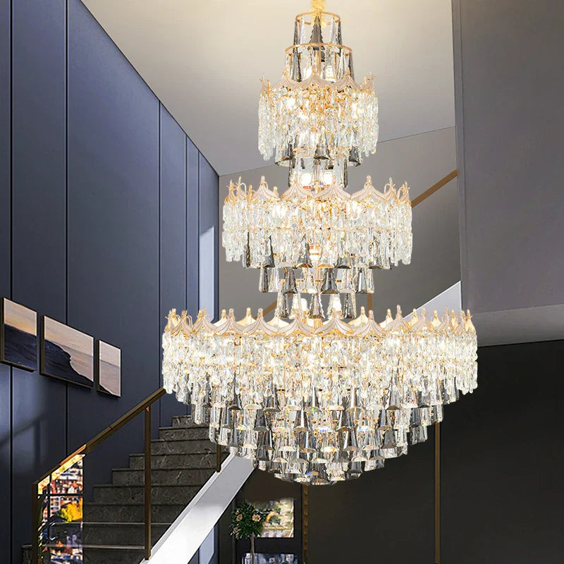 Afralia™ Hollow Crystal Chandelier for Elegant Living Spaces and Luxe Hotel Halls