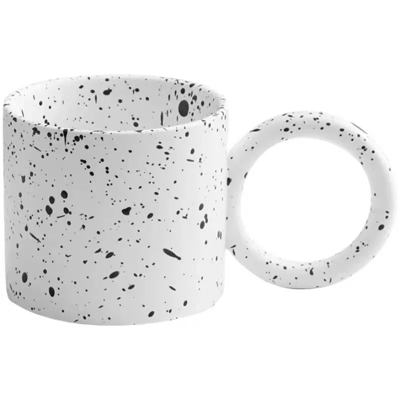 Nordic Ceramic Dotted Mug with Handle by Afralia™ for Couple Gifts & Minimalist Vibes.