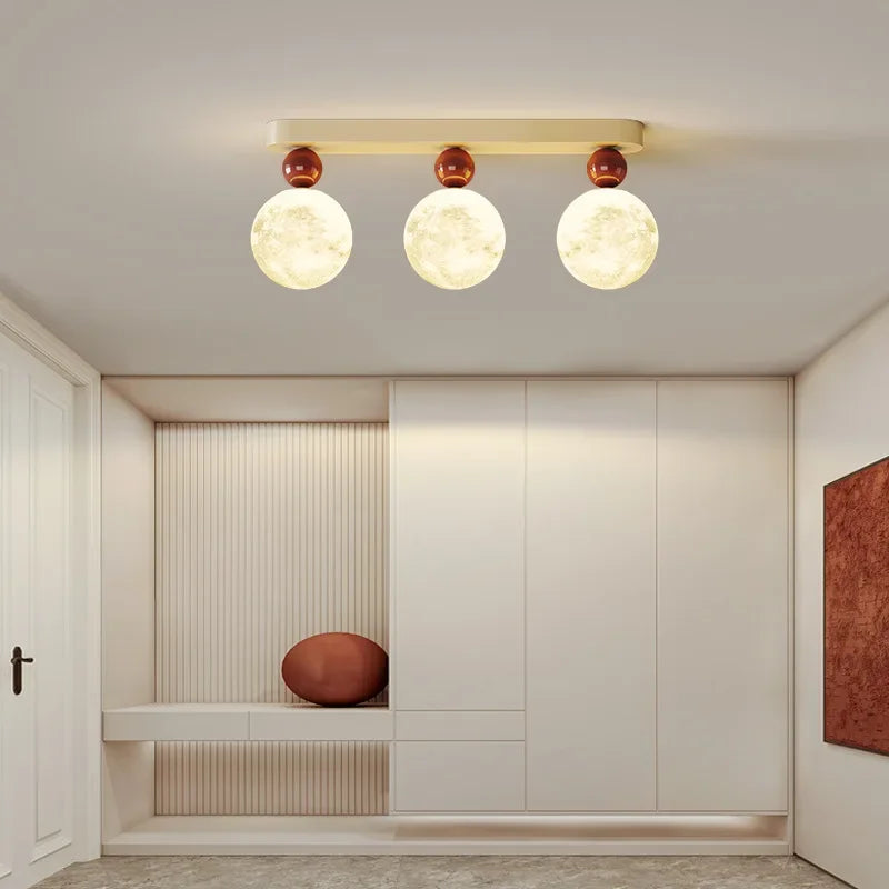 Afralia™ LED Ceiling Moon Wall Lamp Minimalist Bedroom Lighting Fixture