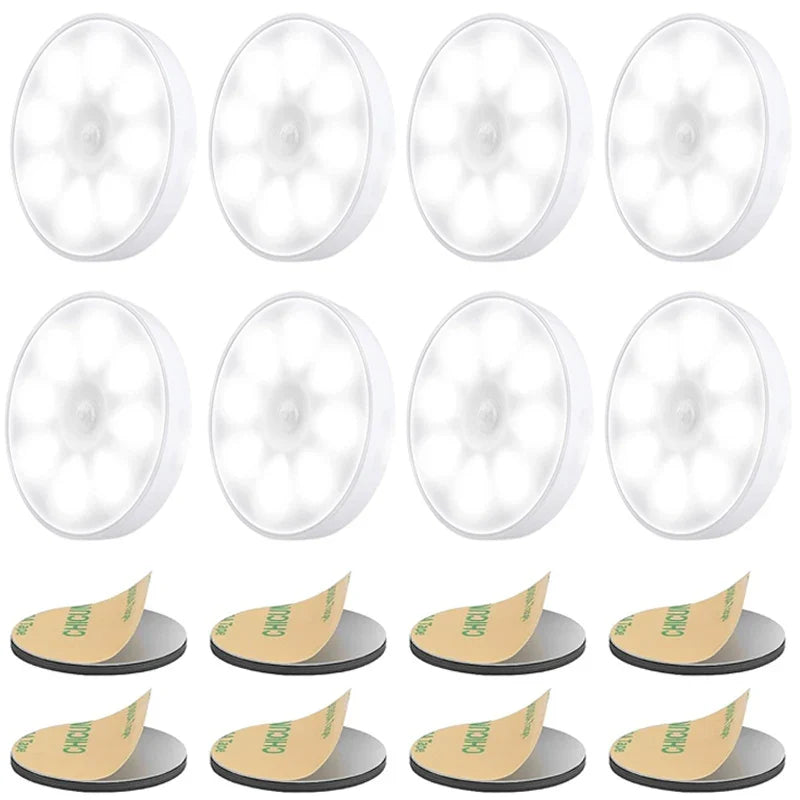 Afralia™ PIR Motion Sensor LED Night Light - USB Rechargeable Wireless Closet Lamp