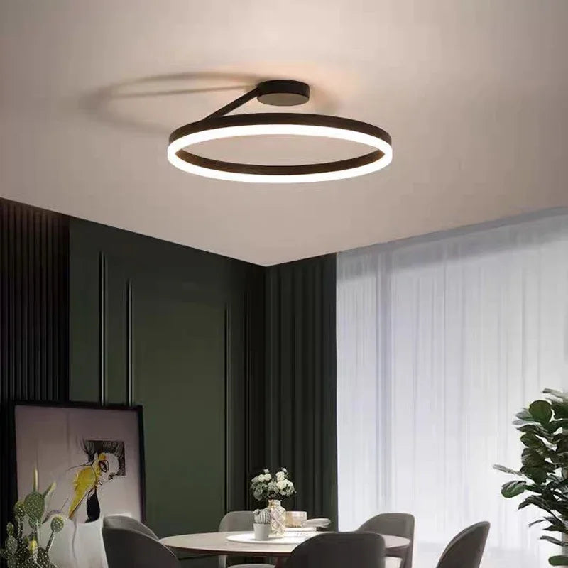 Afralia™ Scandinavia Ring Ceiling Chandelier Dimmable Pendant Light for Living Room