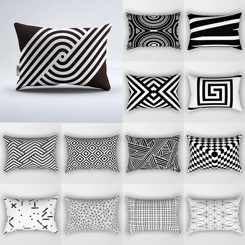 Afralia™ Geometric Wave Line Waist Pillowcase Set