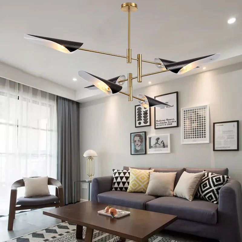 Afralia™ Modern Iron Hanging Ceiling Lamp LED Light Chandelier for Living Room Bedroom Shop Bar