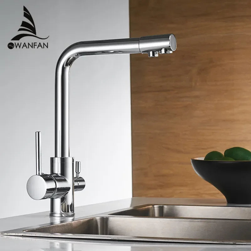 Afralia™ Kitchen Faucet Mixer Tap with 360 Rotation and Water Purification