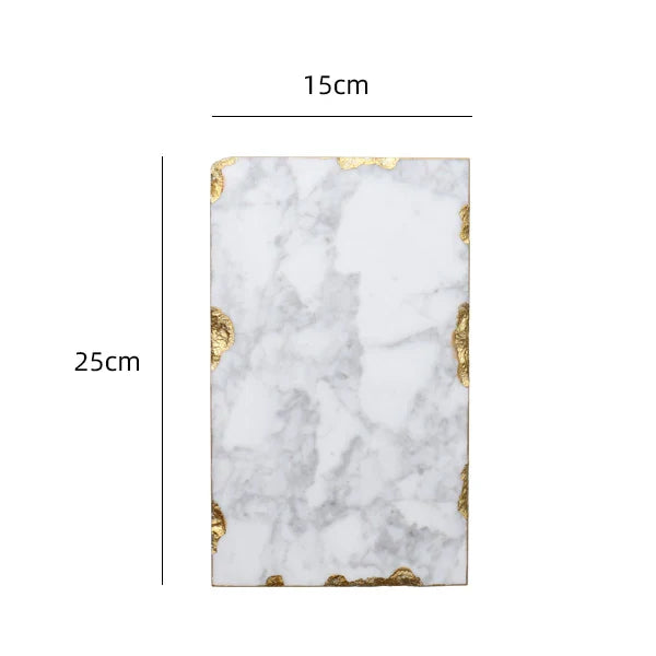 Afralia™ Marble Tray with Golden Edge for Jewelry, Cosmetics, and Serving