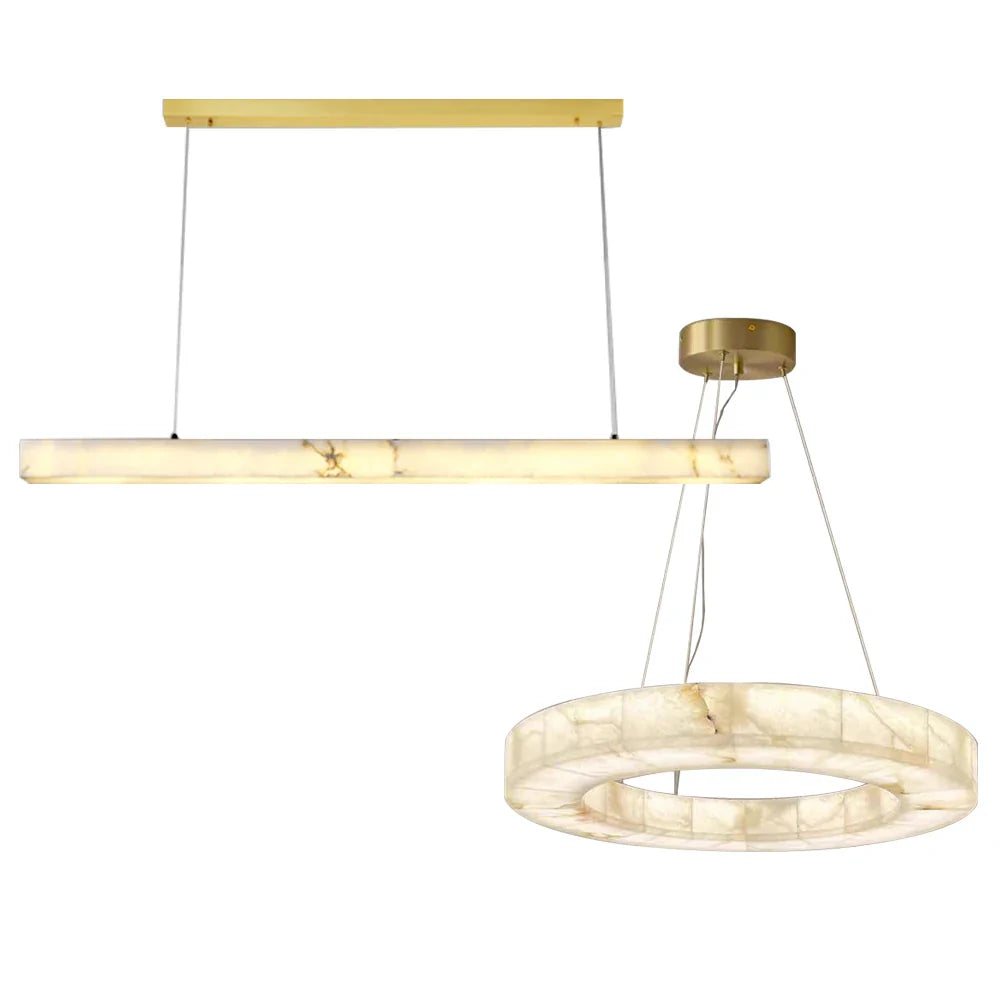 Afralia™ Marble Stone Ceiling Chandelier - Elegant Dining Room Kitchen Island Lighting