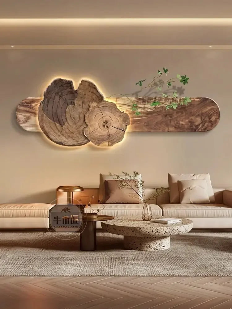 Afralia™ Elegant Sofa Set with Hanging Paintings and Bedroom Wall Lamp Painting