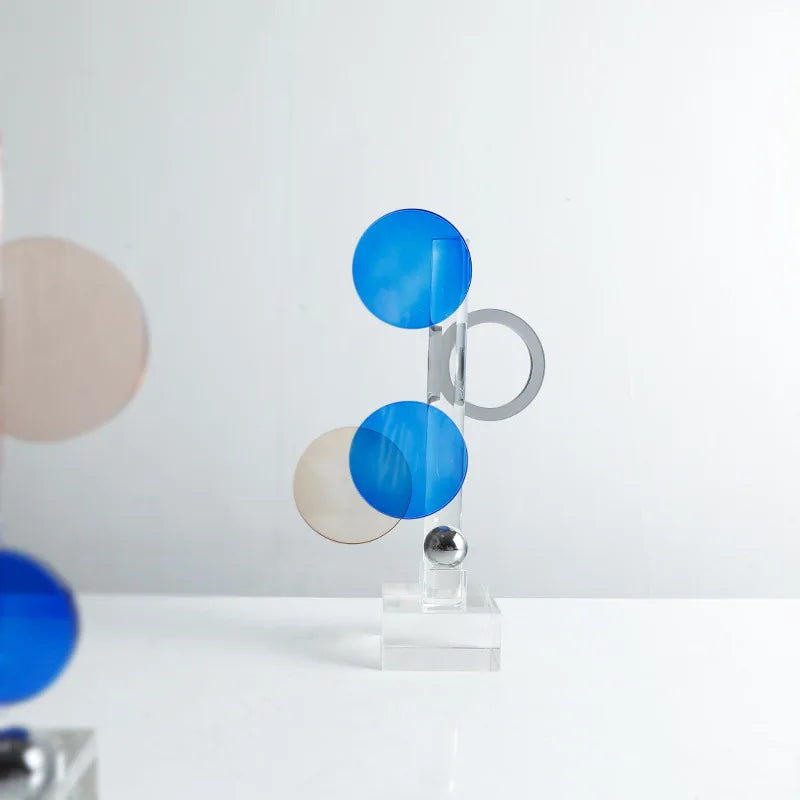 Afralia Geometric Crystal Circle Sculpture Ornaments Home Decor Figurines