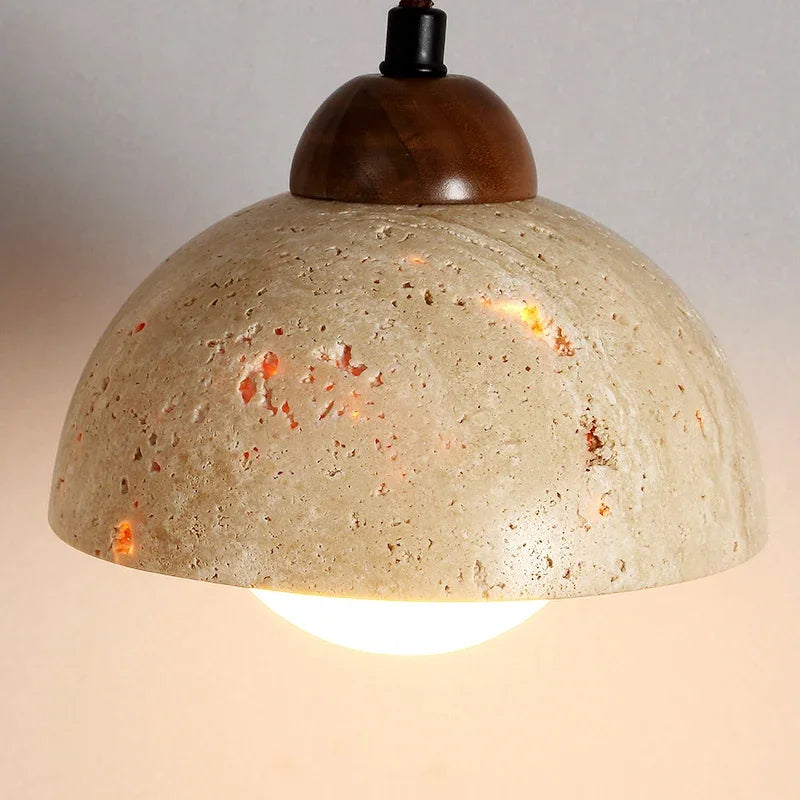 Afralia™ Yellow Travertine Bedside Pendant Light