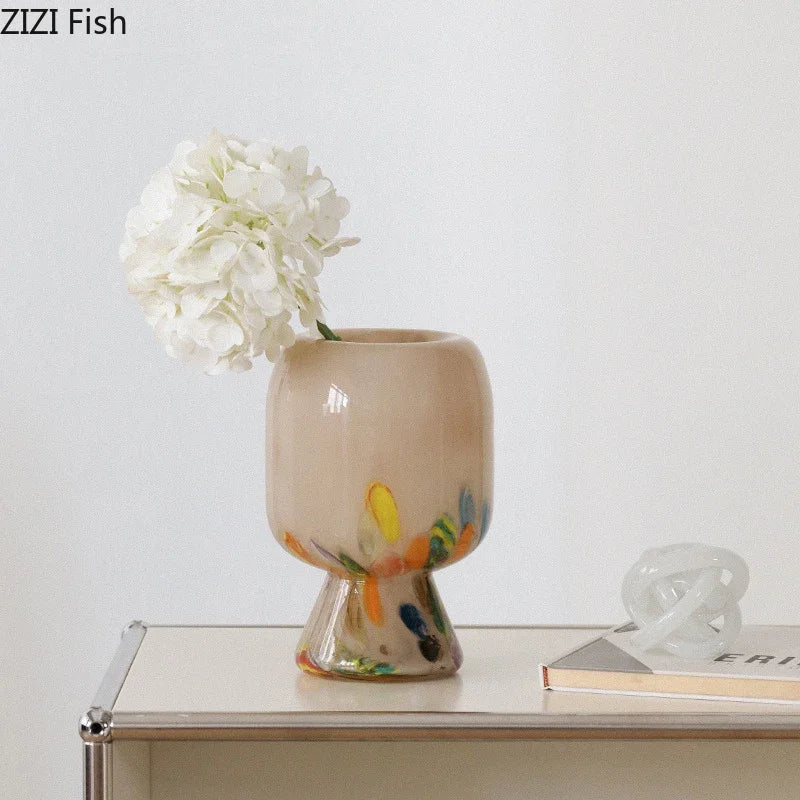 Afralia™ Mushroom Glass Vase: Unique Shape for Table Floral Arrangement and Room Decor