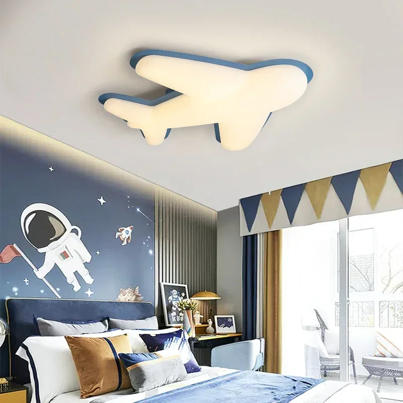 Afralia™ Airplane Ceiling Chandelier LED Light for Children's Room Decor
