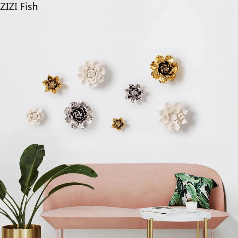 Afralia™ Ceramic Peony Flower Wall Decorations