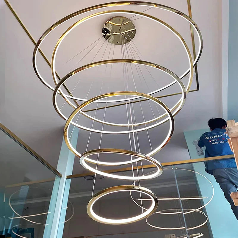 Afralia™ Modern LED Pendant Light Chandeliers for Living Room Staircase Lighting