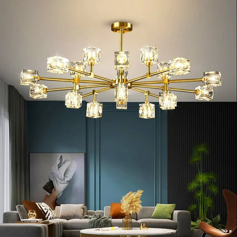 Afralia™ Crystal Chandelier: Luxury Living Room & Bedroom Pendant Light