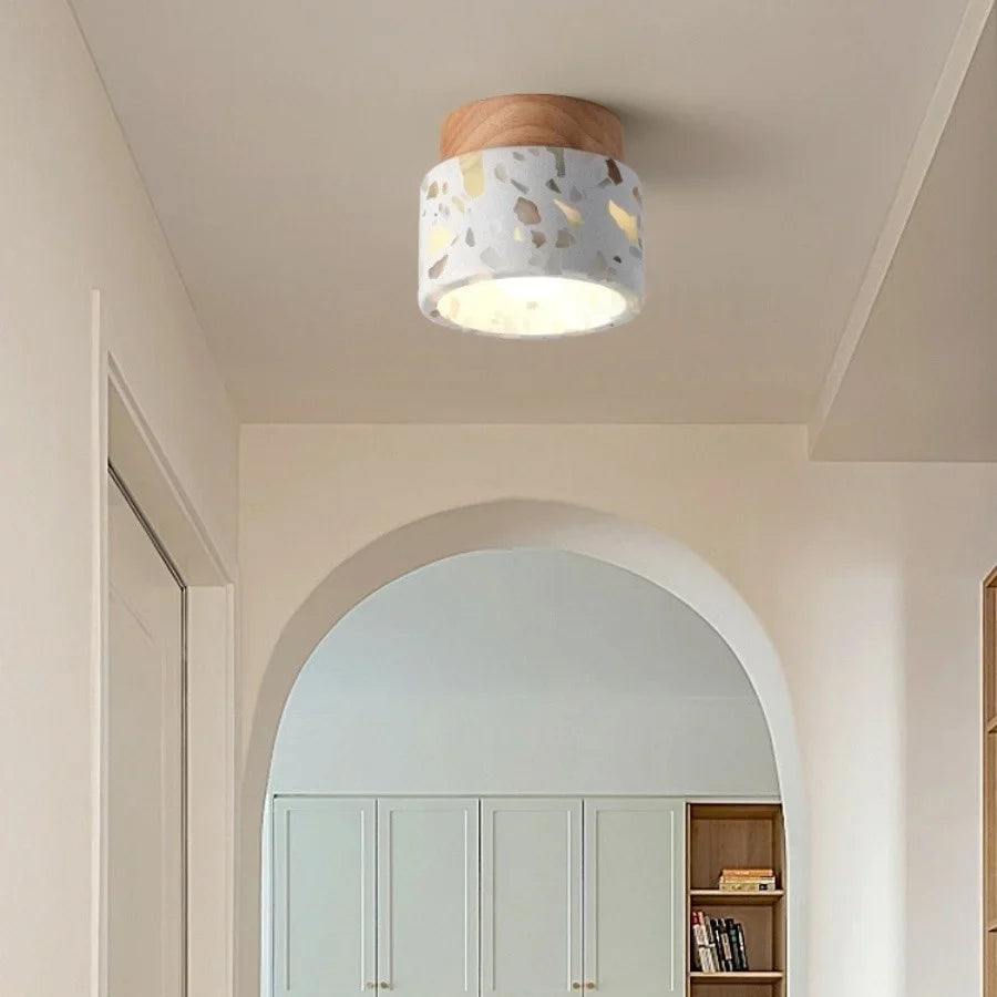 Afralia™ Wabi Sabi LED Ceiling Lights for Corridor, Stair, Restaurant, Terrazzo, Marble Stone & Wood