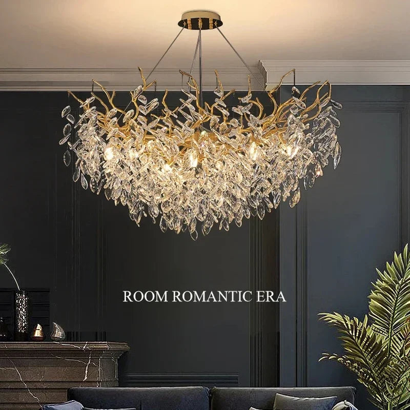 Afralia™ Crystal Branches Ceiling Chandelier LED Pendant Lights for Living Dining Bedroom