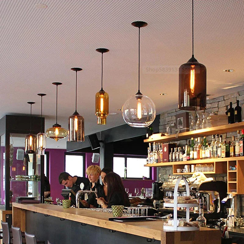 Afralia™ Colorful Stained Glass Pendant Lights for Modern Nordic Decor