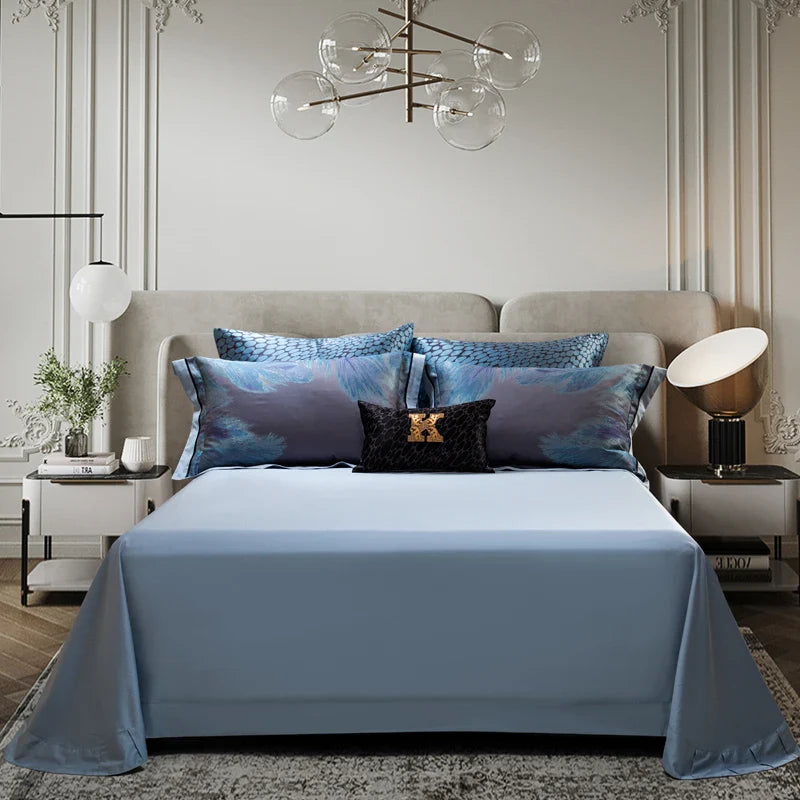 Afralia™ 1500TC Jacquard Egyptian Cotton Bedding Set: Queen King Linens, Duvet Cover, Sheets