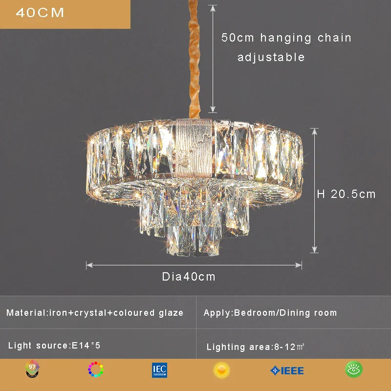 Afralia™ Crystal Ceiling Chandelier for Home Decoration in Living Room & Bedroom