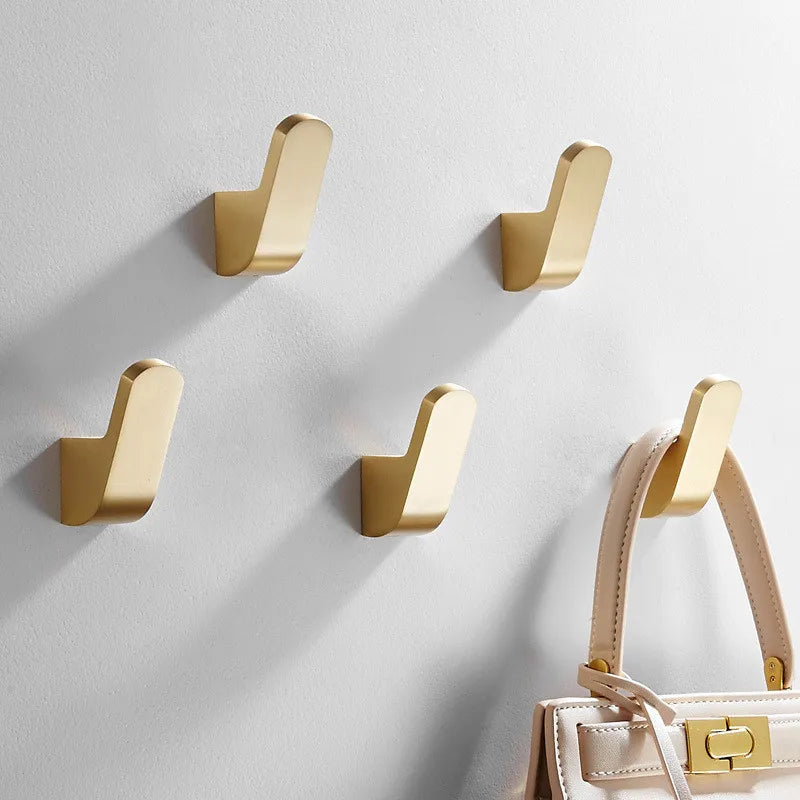 Afralia™ Aluminum Towel & Robe Hook Set: Brushed Gold Kitchen Bathroom Hanger Holder