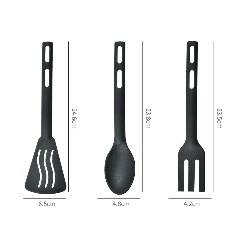Afralia™ Kitchen Utensils Set Spoons Silicone Spatula Portable Camping Cutlery Flatware