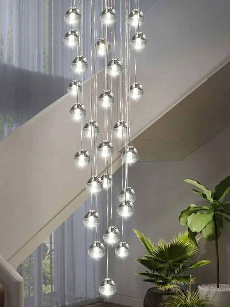 Afralia™ Luxury Crystal Chandelier: Stylish LED Staircase Lighting for Duplex Loft Ceiling