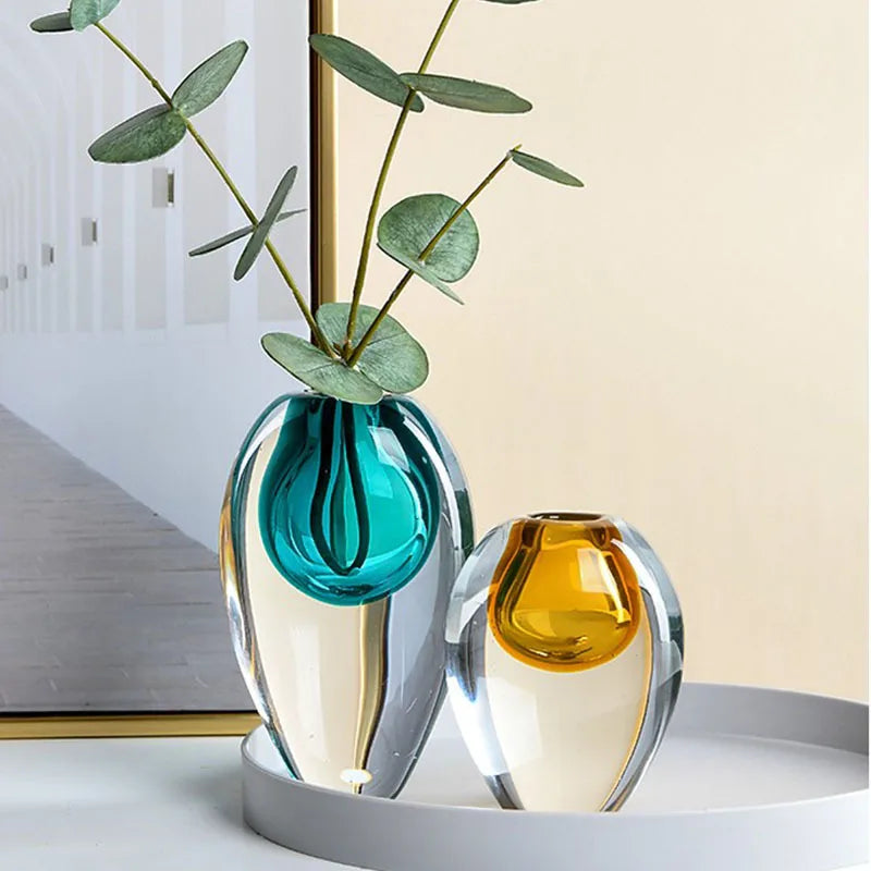 Afralia™ Transparent Glass Vase with Thick Bottom for Hydroponic Flower Arrangements