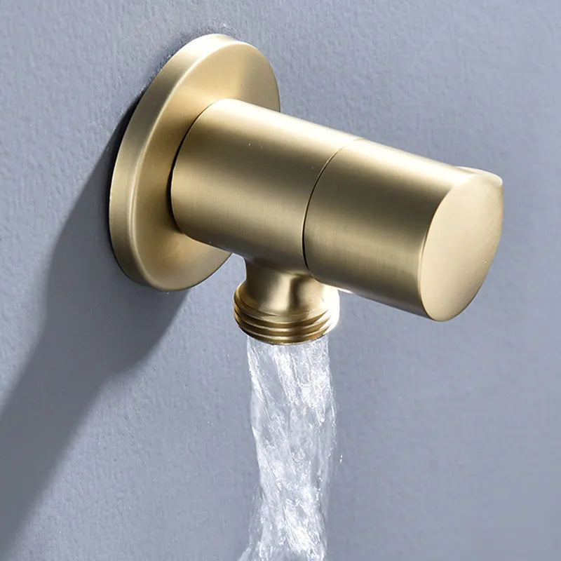 Afralia™ Brushed Gold Corner Valve Water Control for Bathroom Taps