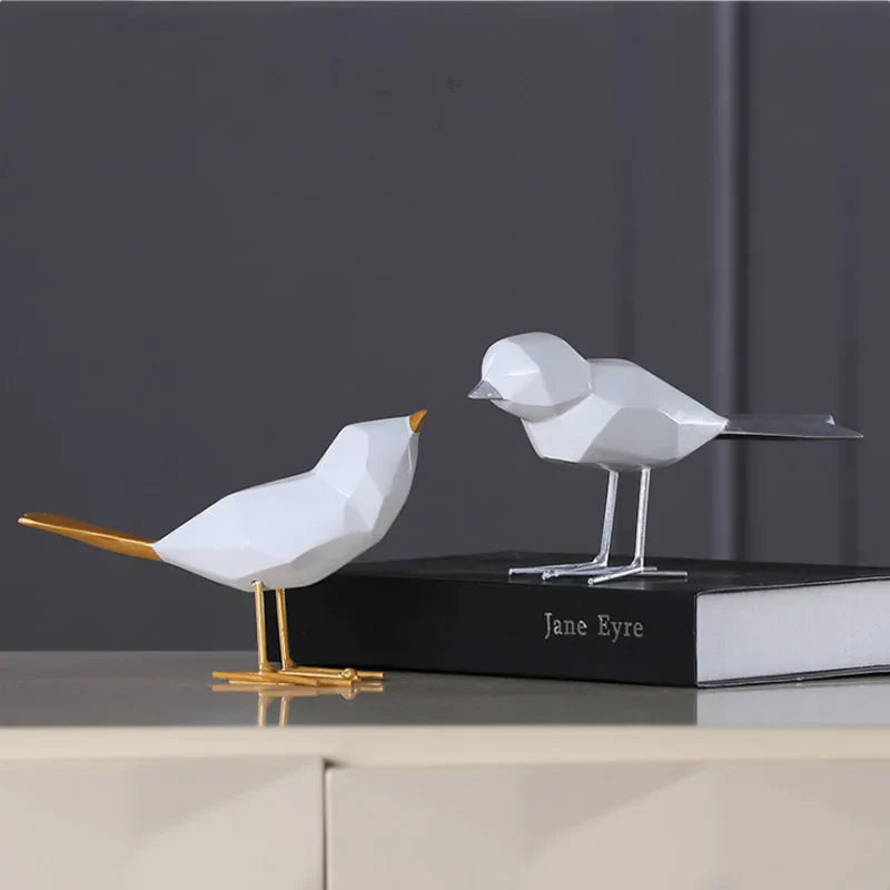 Afralia™ Resin Bird Figurine: Modern Geometric Origami Animal Statue for Home & Office Decor