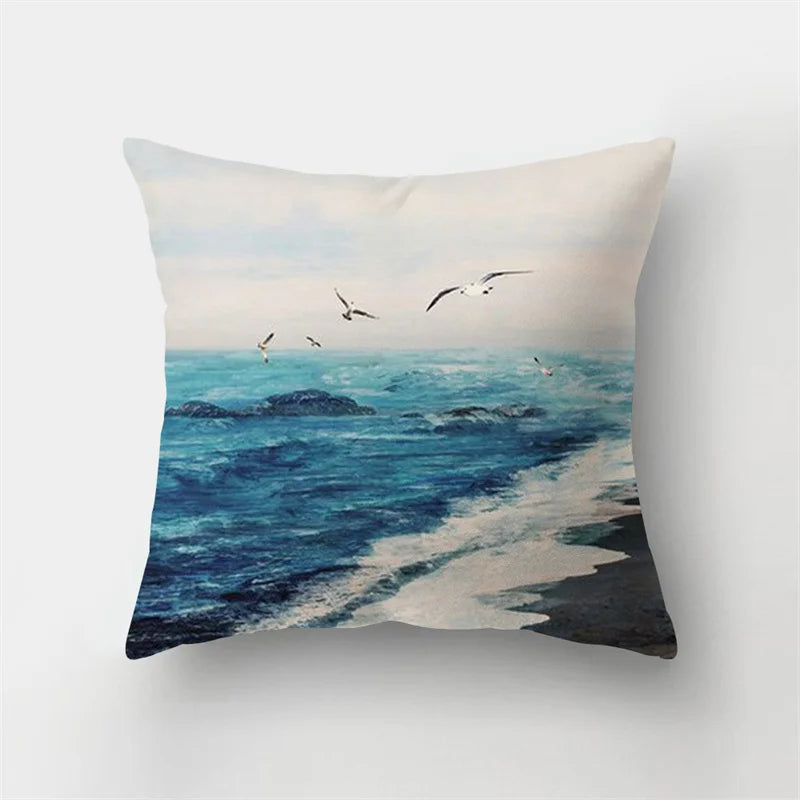 Afralia™ Mountain Landscape Cushion Cover- Scenic Pillow Case for Home Décor