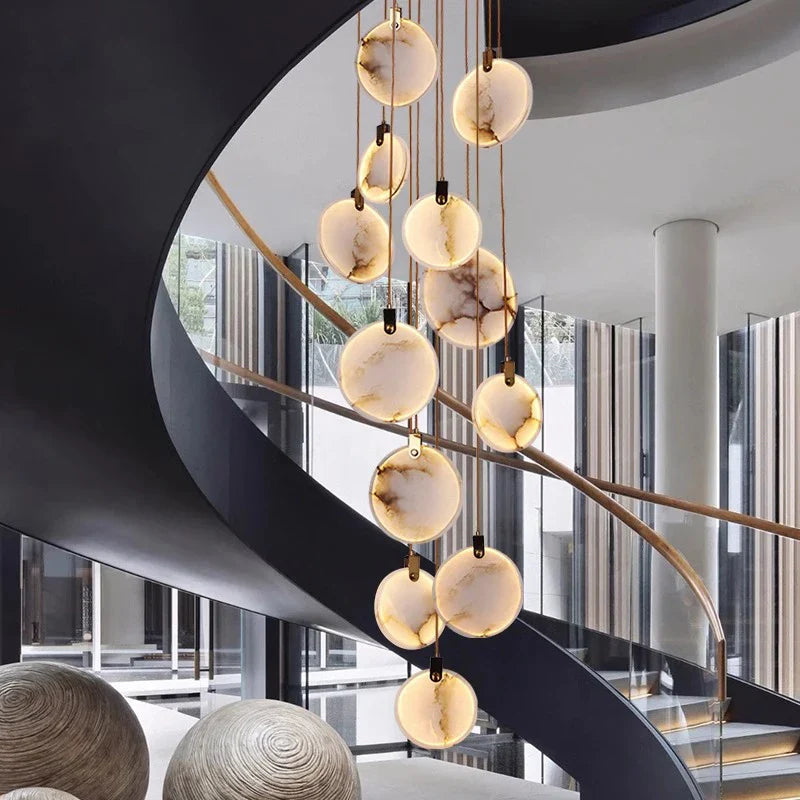 Afralia™ Staircase Chandeliers: Modern LED Pendant Lights for Living Room Décor