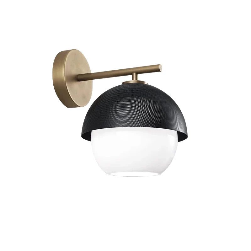 Afralia™ Black Metal Arm Glass Ball Designer Wall Lamp Luxury Fixture