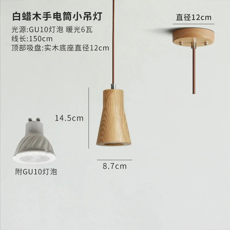 Afralia™ Wooden Pendant Lights LED E27 Minimalist Design for Kitchen, Dining Room, Bar