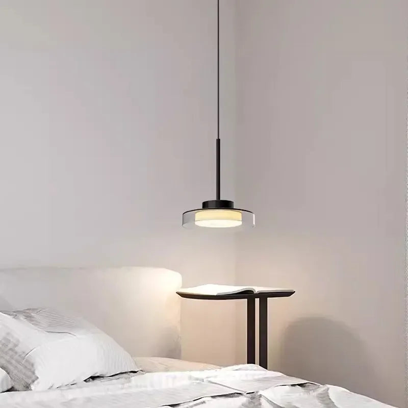 Afralia™ LED Iron Acrylic Pendant: Modern French Style Indoor Light for Bedroom & Living Room