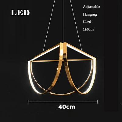 Afralia™ Black Gold Geometric LED Chandelier - Postmodern Indoor Hanging Lamps for Living Room
