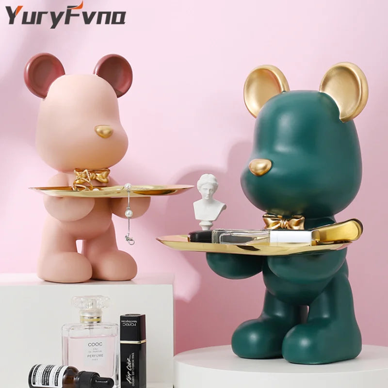 Afralia™ Nordic Bear Storage Tray: Unique Home Decor & Gift for Housewarming or Birthday