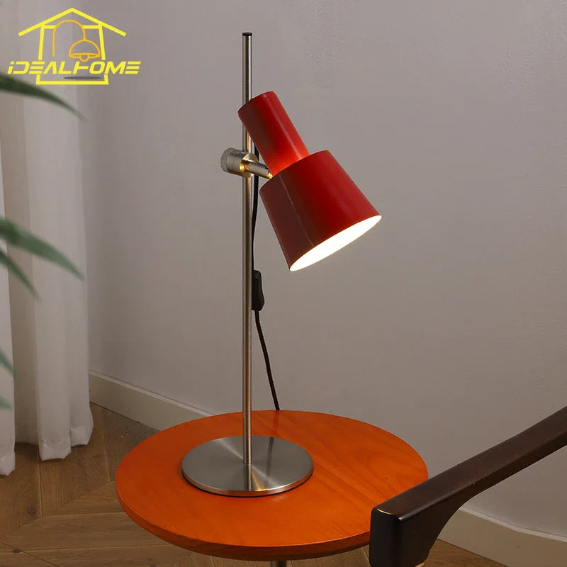 Afralia™ Retro LED Adjustable Table Lamp E27 Red/Orange/Black Modern Design Bedside Desk Light