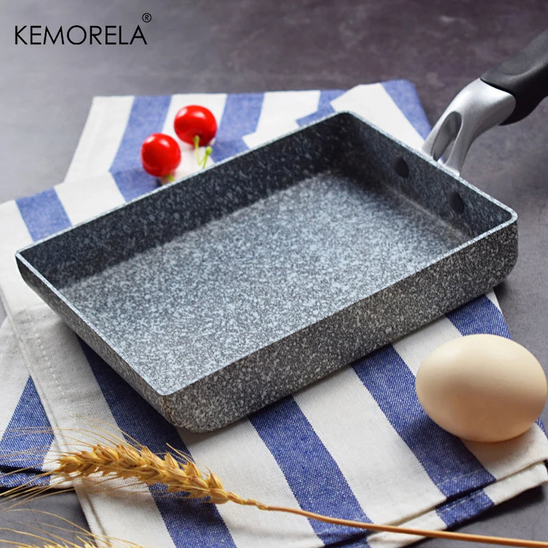 Afralia™ Japanese Medical Stone Non-Stick Frying Pan | Tamagoyaki Omelette Pan