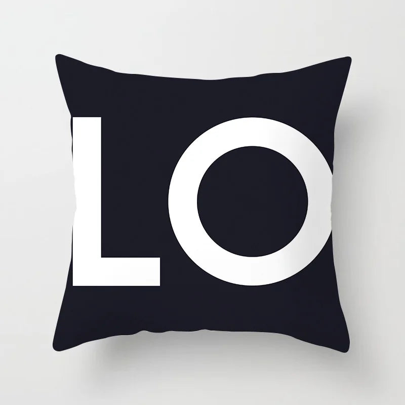 Afralia™ Sweet Heart Letter Cartoon Pillow Case for Couples - Home Sofa Decoration