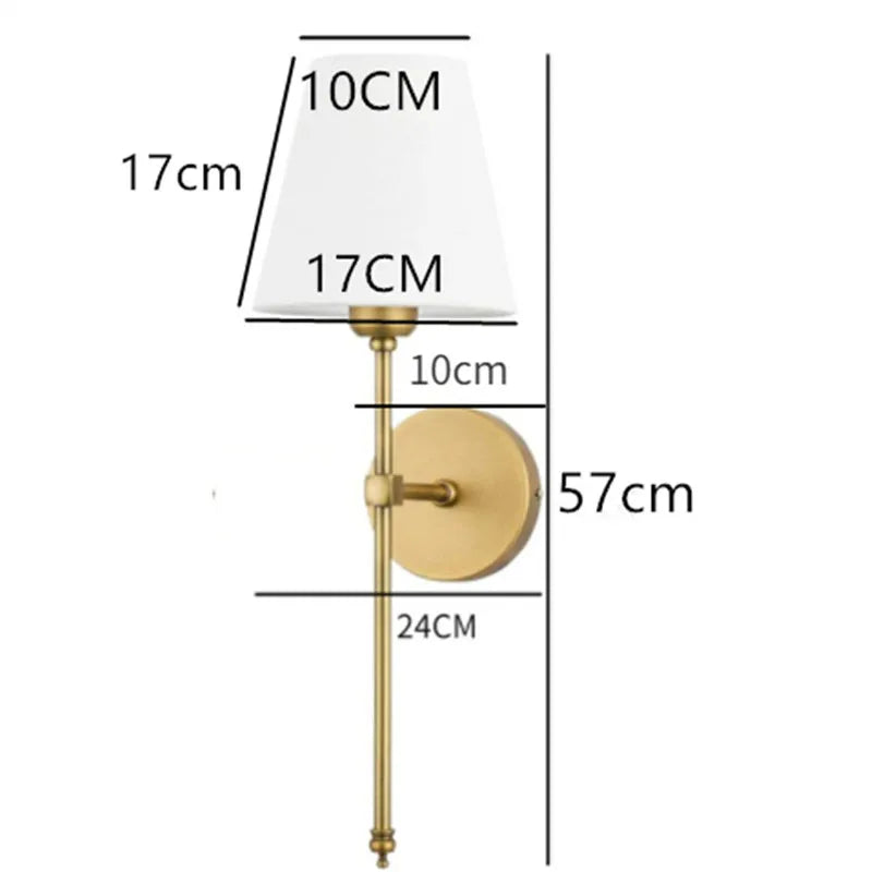Afralia™ Flared White LampShade Wall Lamp - Knob Switch Sconce Lighting Fixture