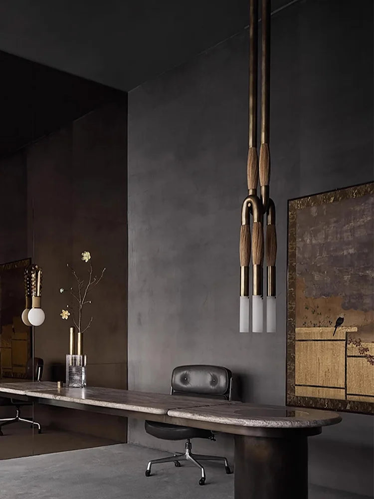 Afralia™ Vintage Horsehair Brass Pendant Light - Art Deco LED Ceiling Fixture