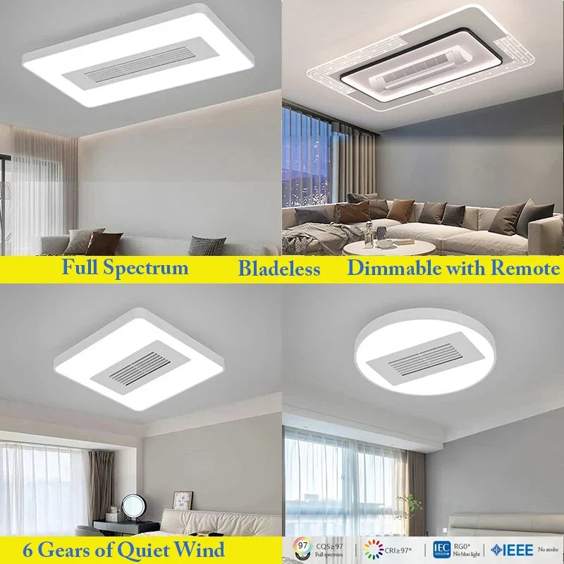 Afralia™ LED Bladeless Ceiling Fan with Remote Control for Modern Living Room