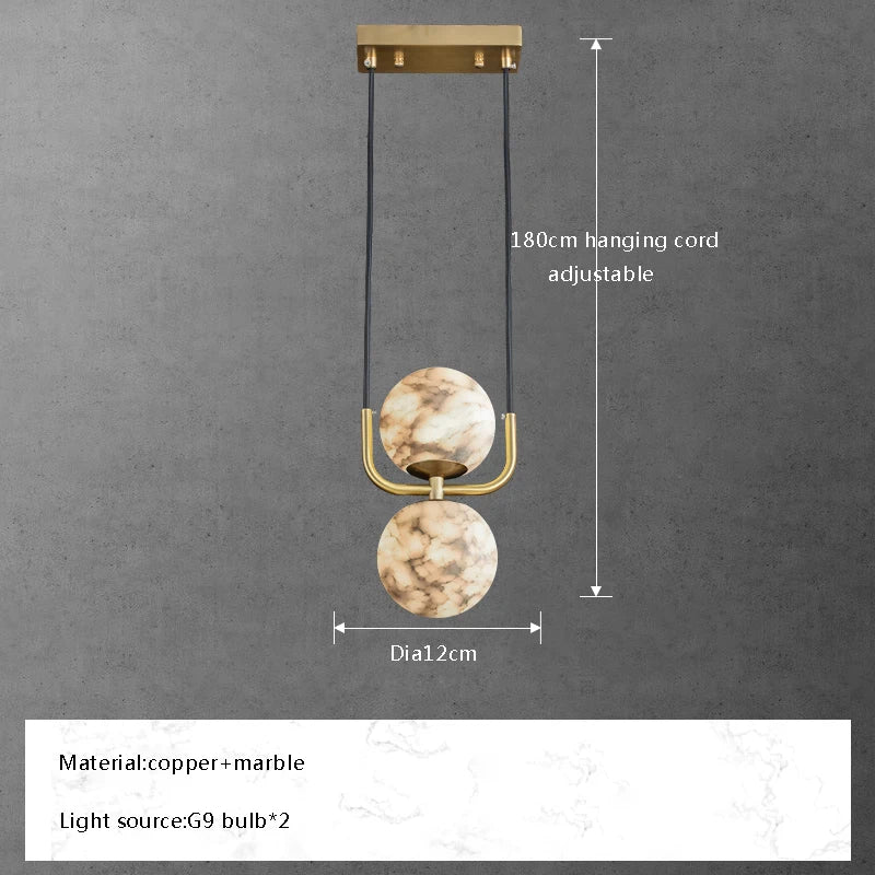 Afralia™ Marble Ball Pendant Lights: Elegant LED Hanging Lamps for Home, Dining, Kitchen.