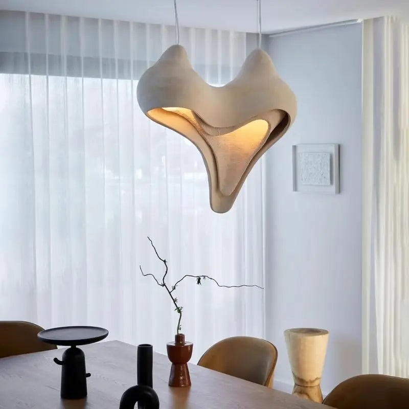 Afralia™ Gypsum Conch Pendant Lamp, Wabi Sabi Style for Living Room, Bedroom, and Staircase