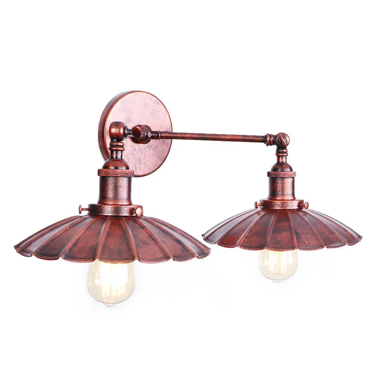 Afralia™ Adjustable Rustic LED Wall Lamp Antique Industrial Style Iron Vintage Lightings