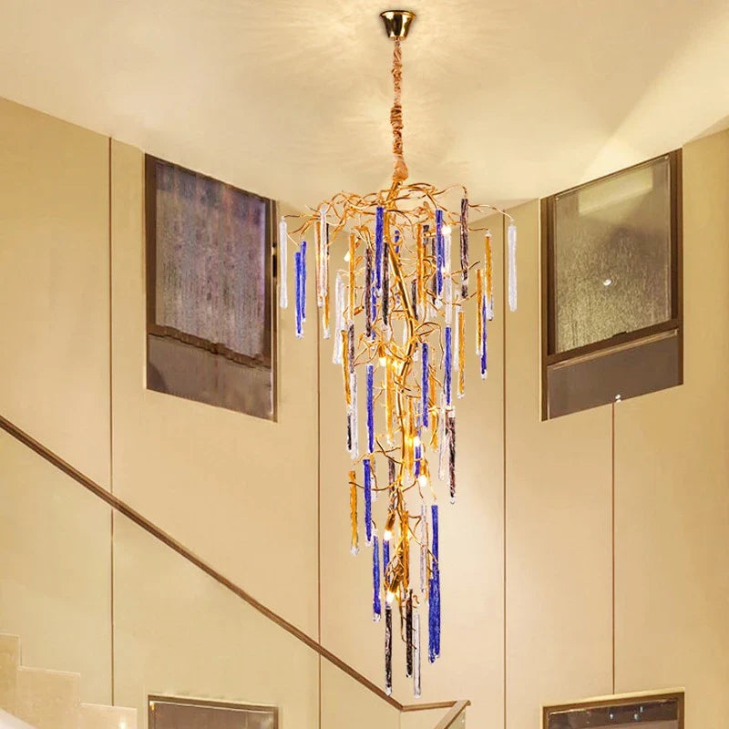 Afralia™ Crystal Pendant Chandelier - Elegant Ceiling Light for Villa Stairwell & Hotel