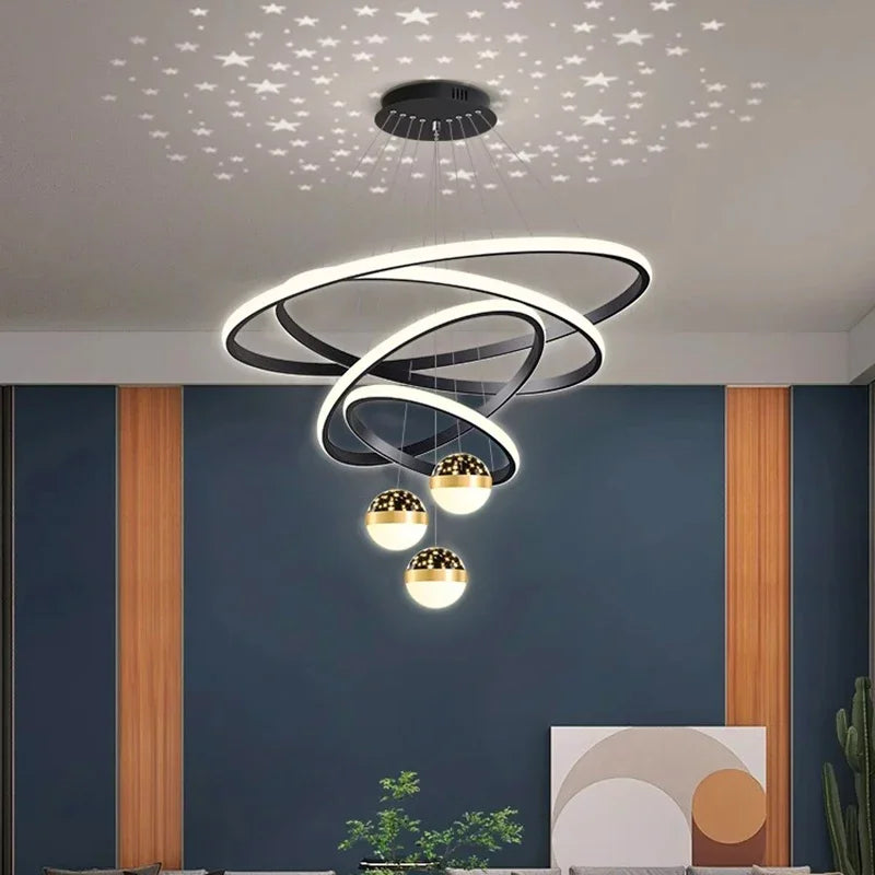 Afralia™ Nordic Dining Pendant Lamp for Living Room Ceiling Chandelier Lighting