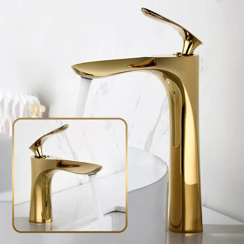 Afralia™ Gold Basin Mixer Tap High Golden Waterfall Faucet for Washbasin and Toilet